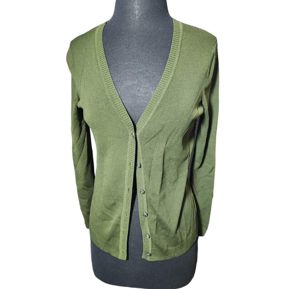 LOFT Knit Cardigan Sweater long Sleeve V-Neck Casual Button Down sz S